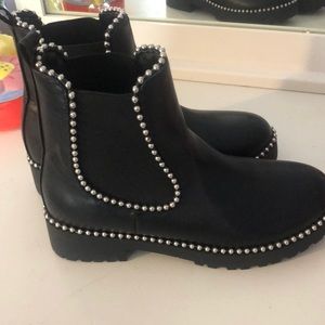 black studded chelsea boots